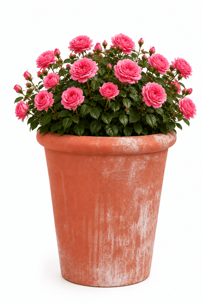 Pot à rosiers haut en terre cuite d’Impruneta